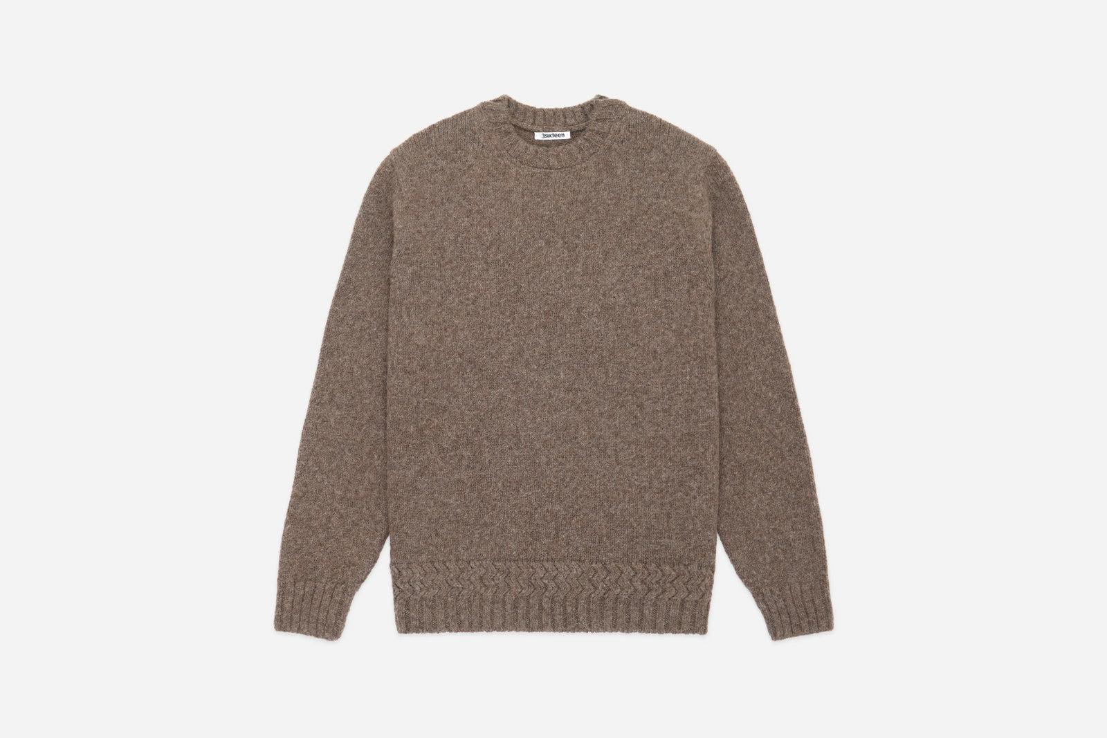 3Sixteen Alpaca Crewneck Sweater in Oak