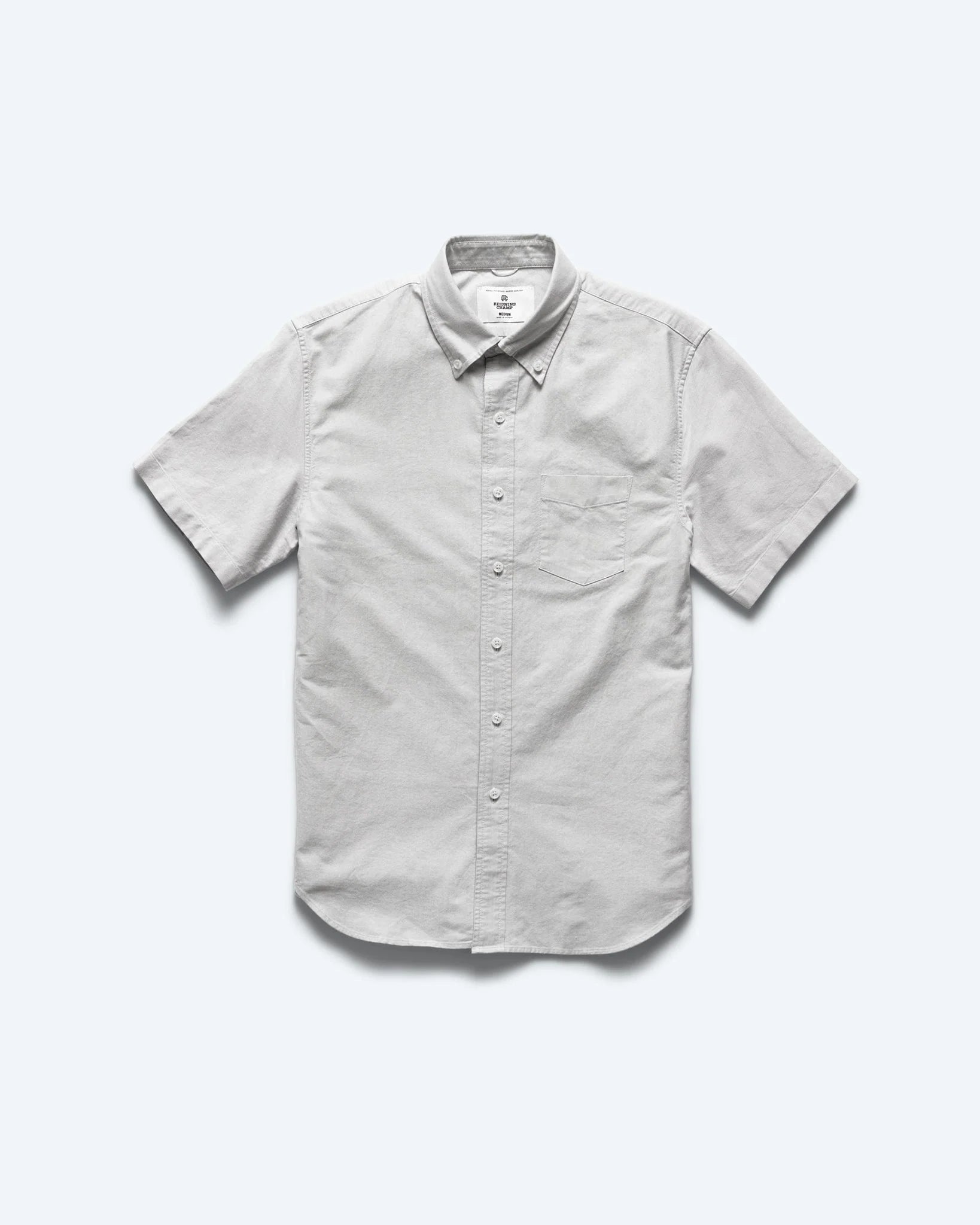 Reigning Champ Windsor S/S Oxford Shirt in Light Grey