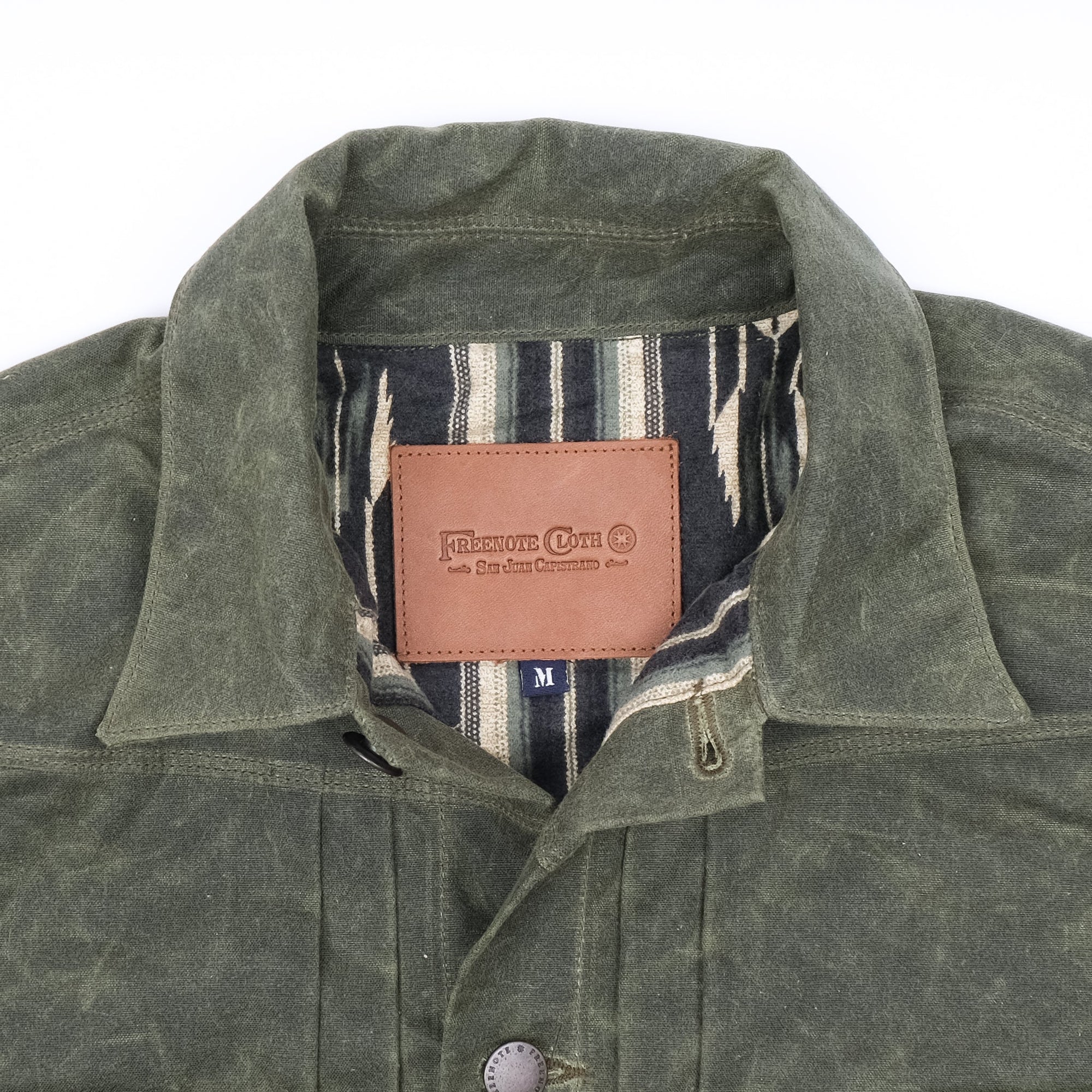 Freenote Cloth Riders Jacket in Olive Waxed Canvas