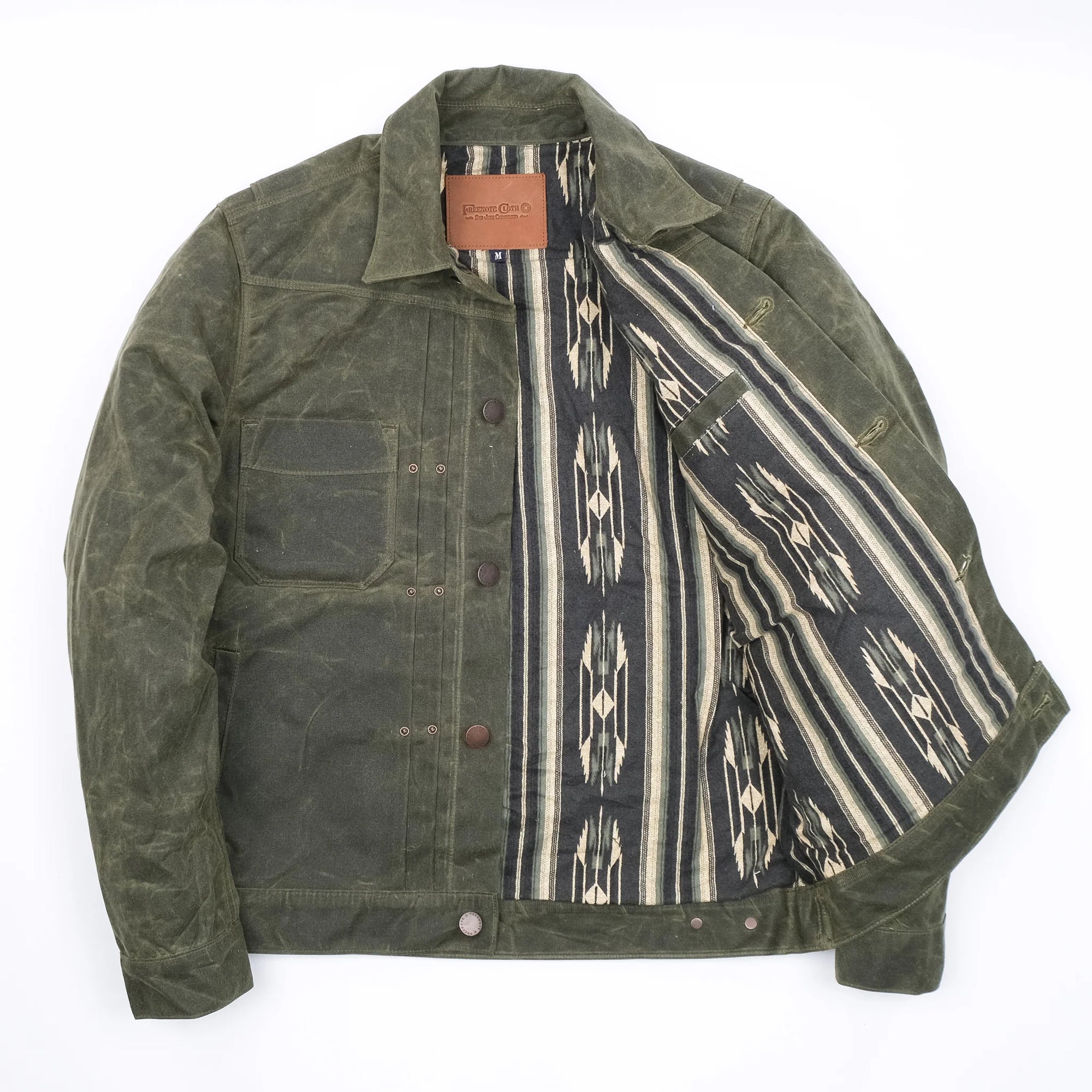 Freenote Cloth Riders Jacket in Olive Waxed Canvas