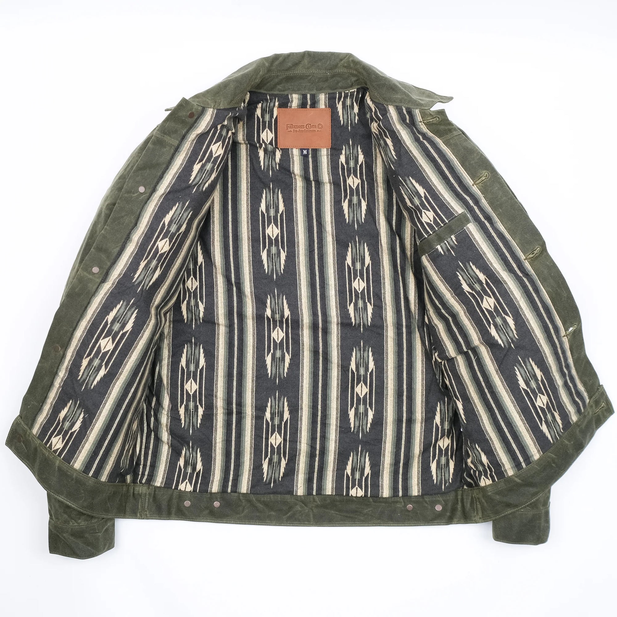 Freenote Cloth Riders Jacket in Olive Waxed Canvas