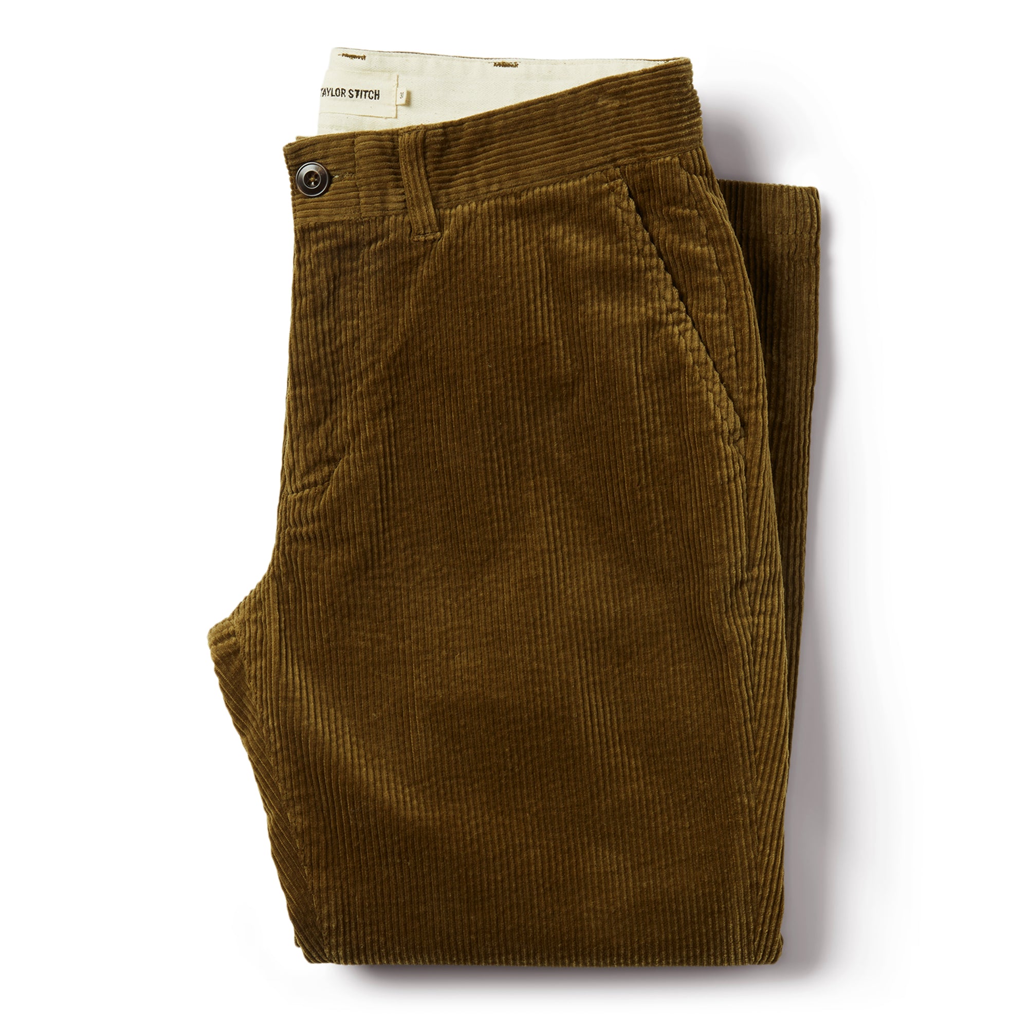 Taylor Stitch Slim Foundation Pant in Olive Cord