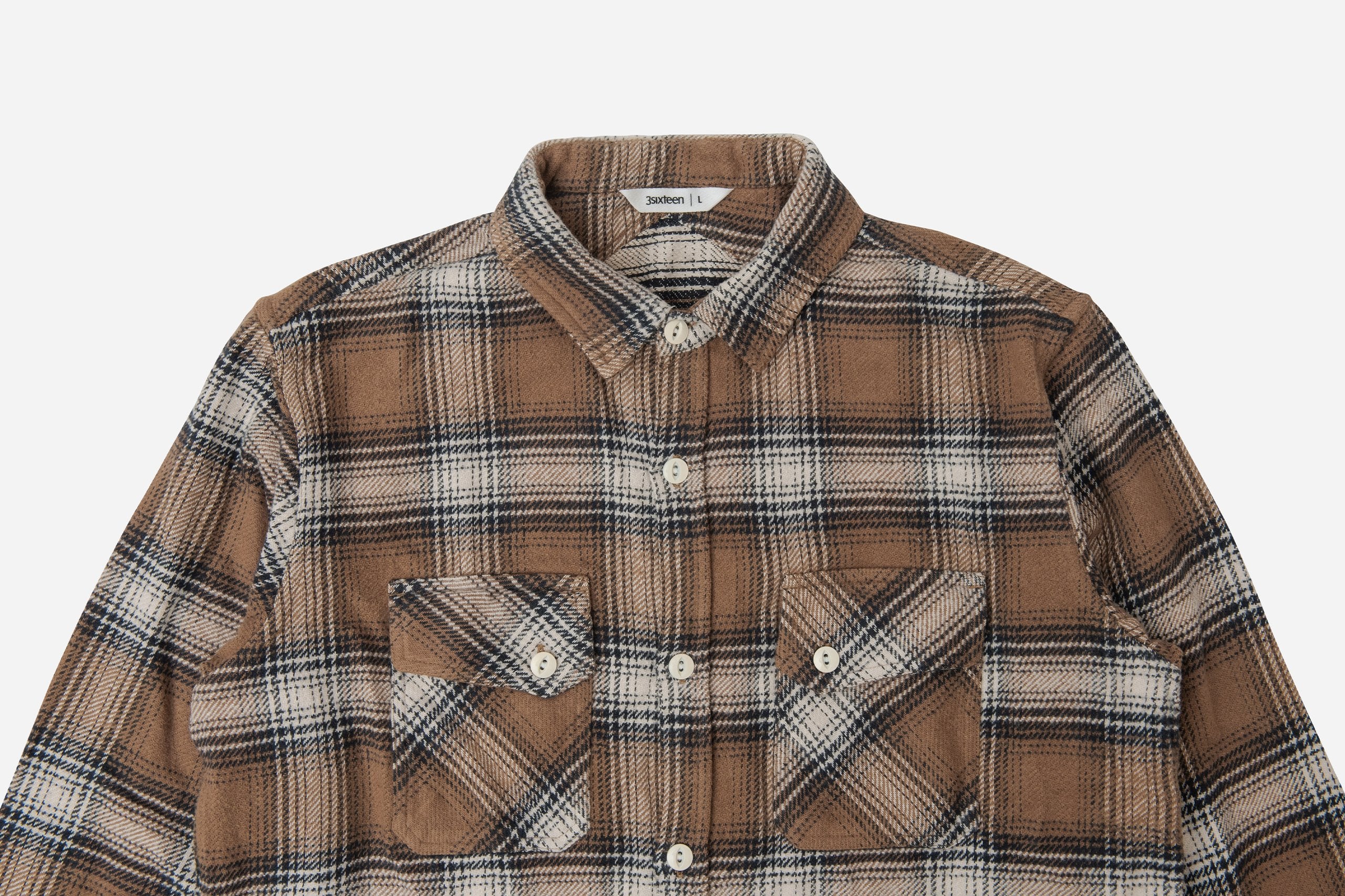 3Sixteen Crosscut Flannel in Mocha - Earl's Authentics