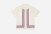 3Sixteen Leisure Shirt in Natural with Mauve Border Stripe Applique