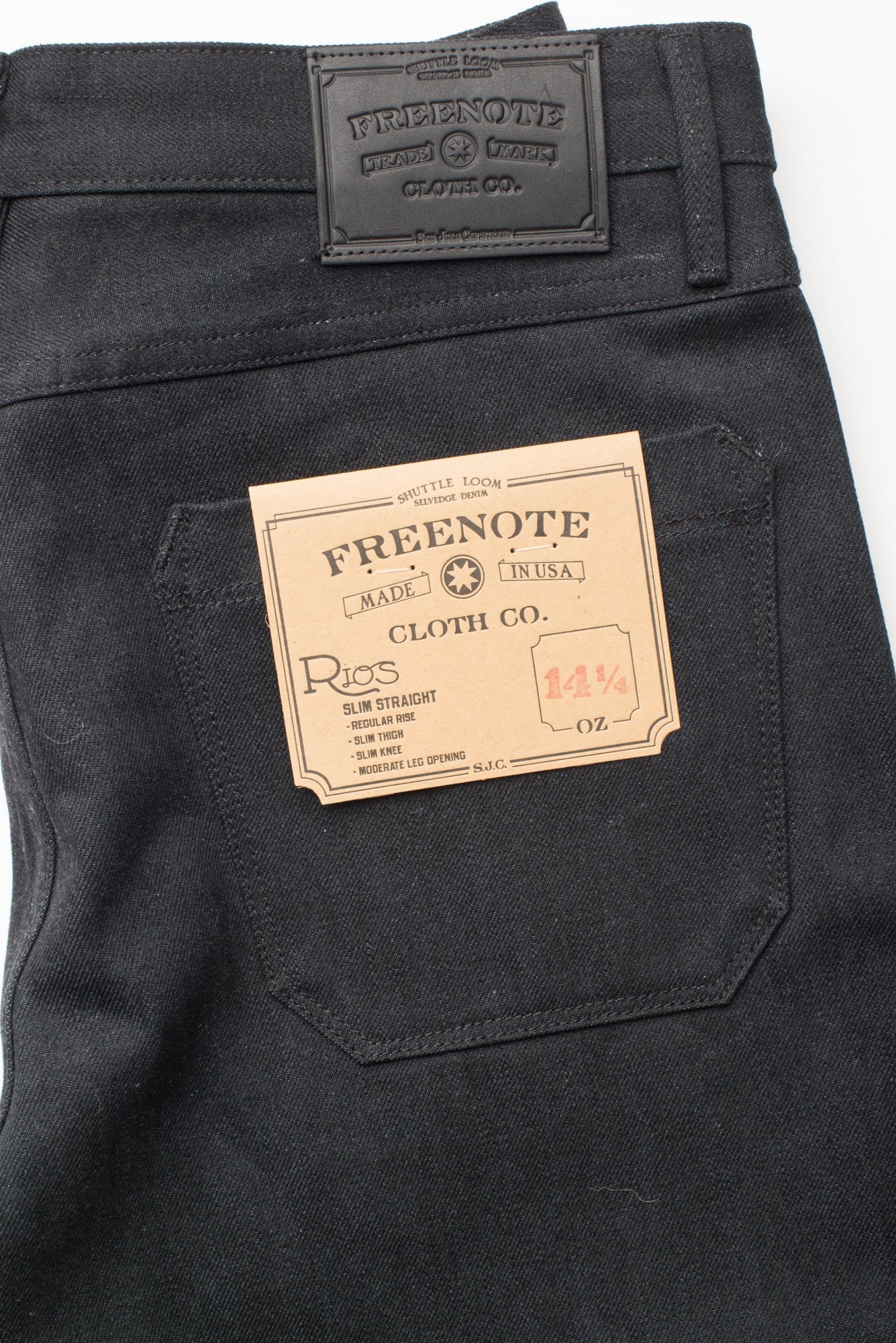 Freenote Cloth Rios Slim Straight in 14.25 Ounce Black Grey