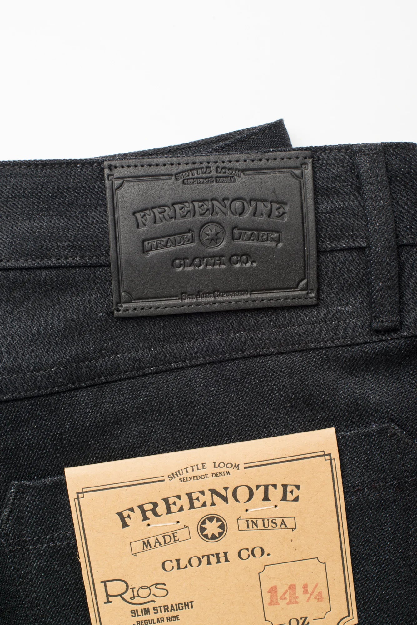 Freenote Cloth Rios Slim Straight in 14.25 Ounce Black Grey