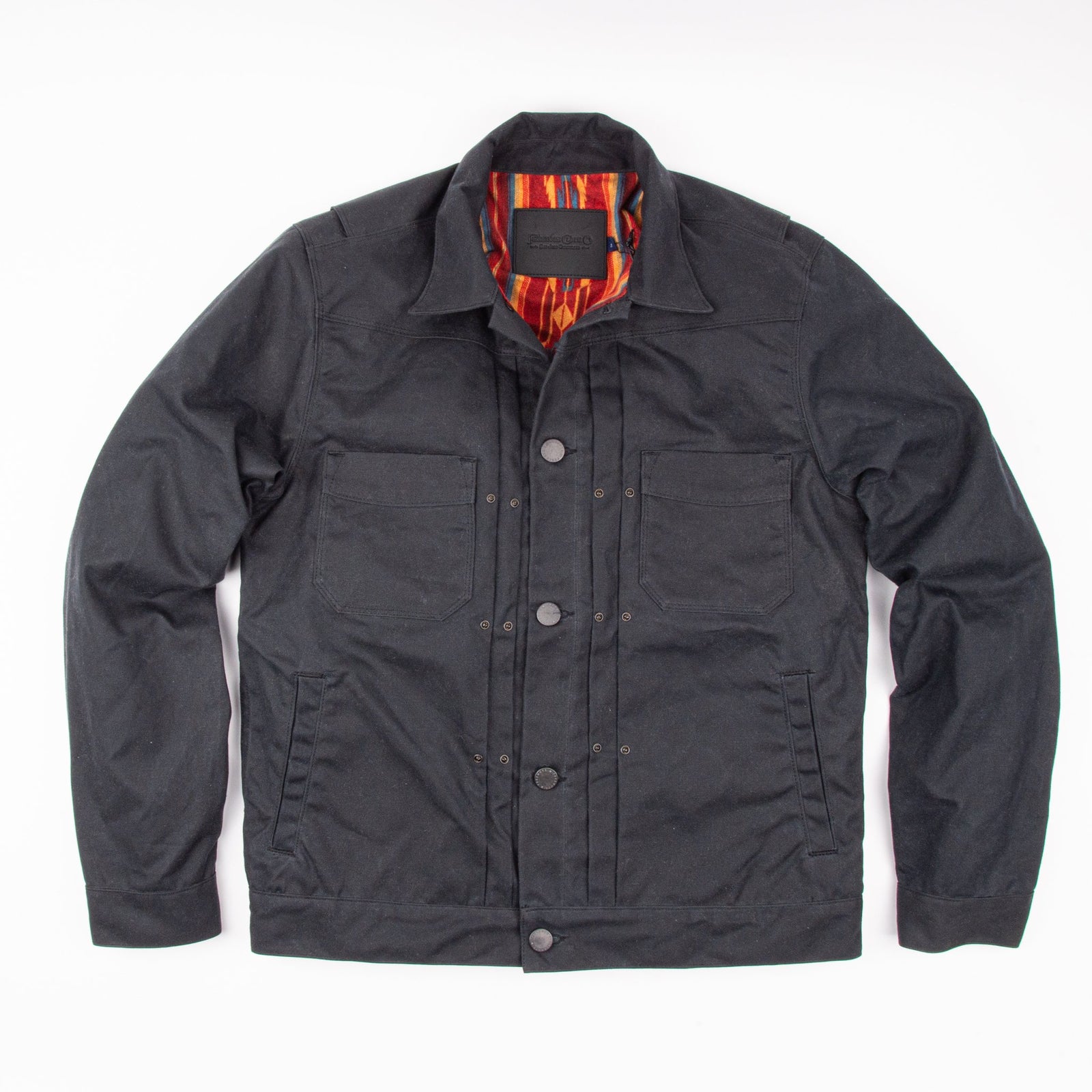 Freenote Cloth Riders Jacket in Black Waxed Canvas