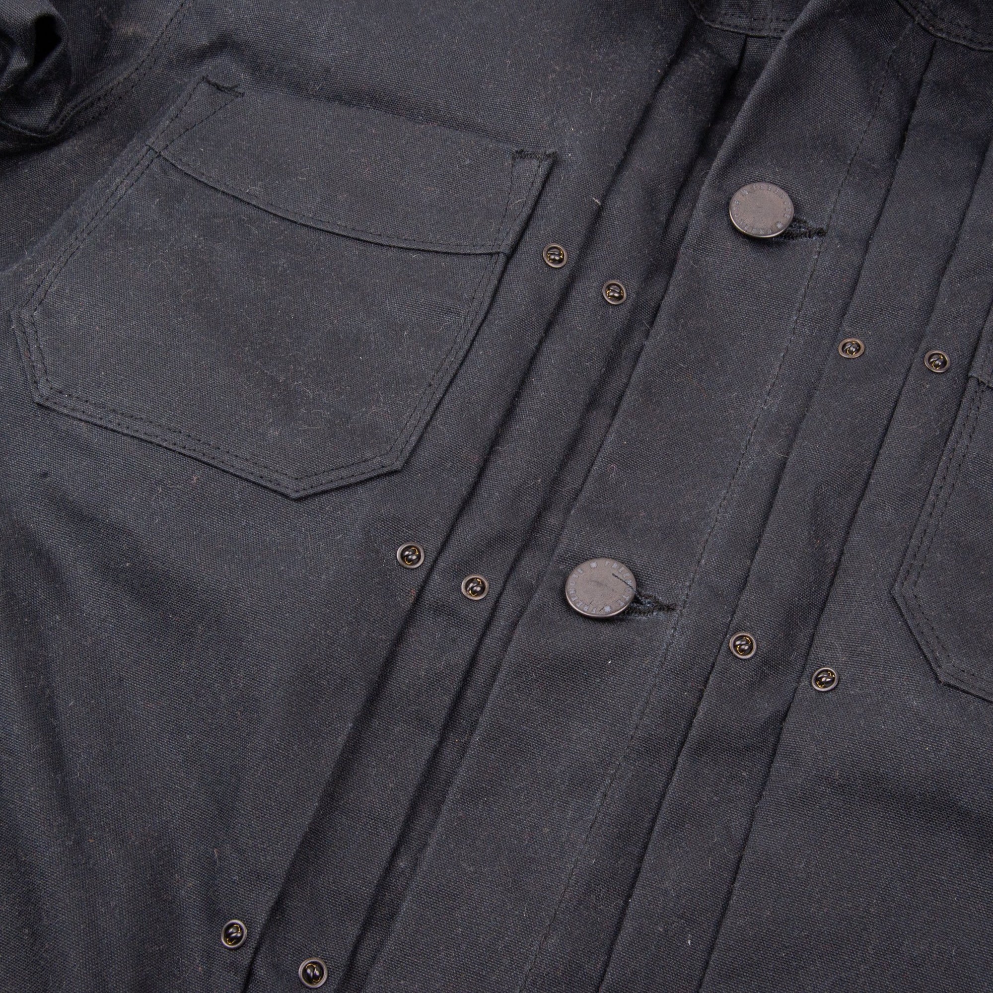 Freenote Cloth Riders Jacket in Black Waxed Canvas