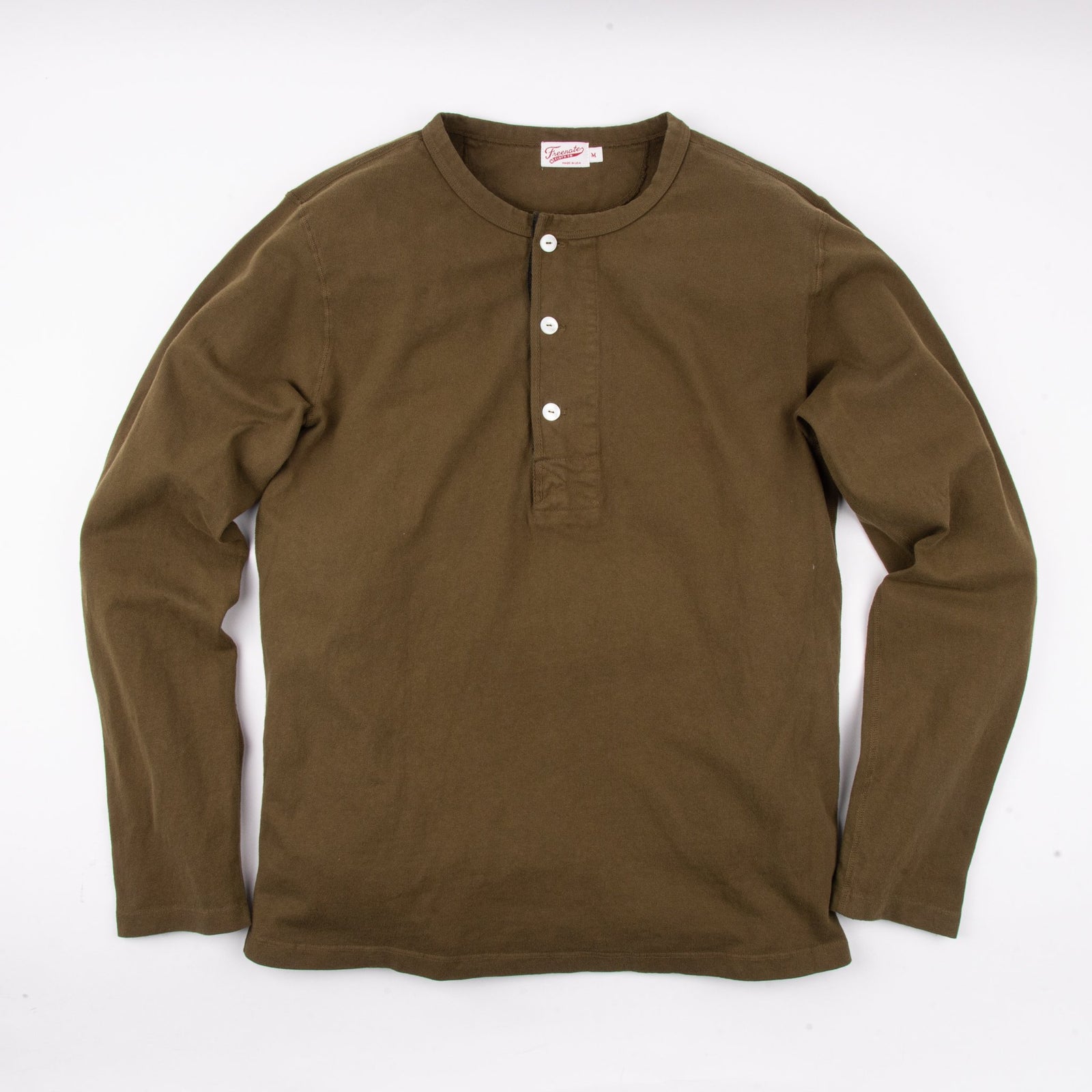 Freenote Cloth 13 Ounce Henley L/S in Olive