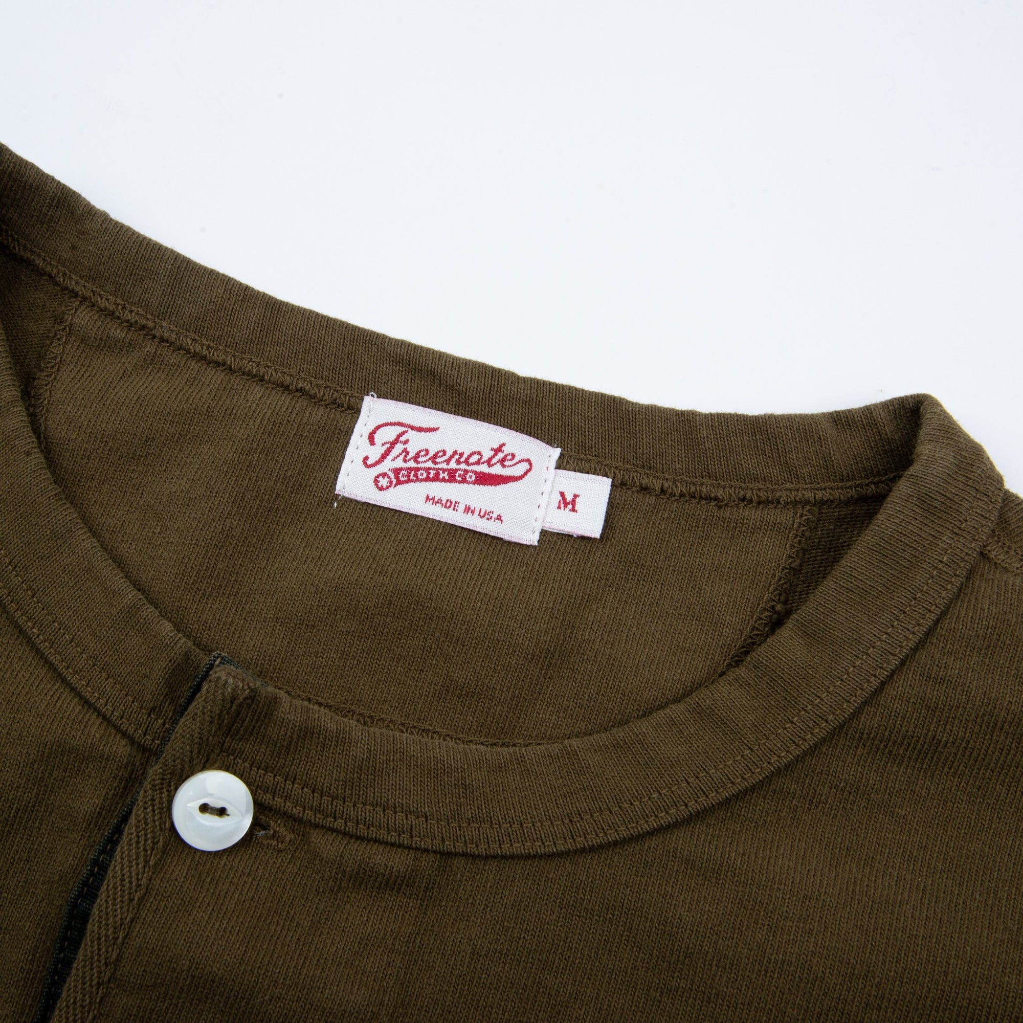 Freenote Cloth 13 Ounce Henley L/S in Olive