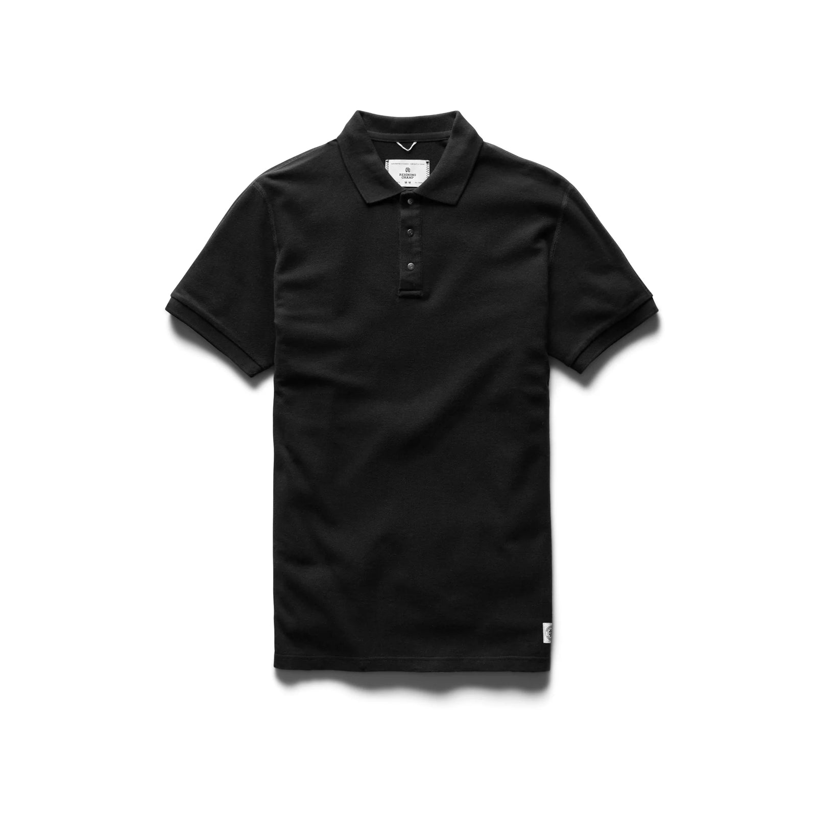 Reigning Champ Athletic Pique Polo in Black