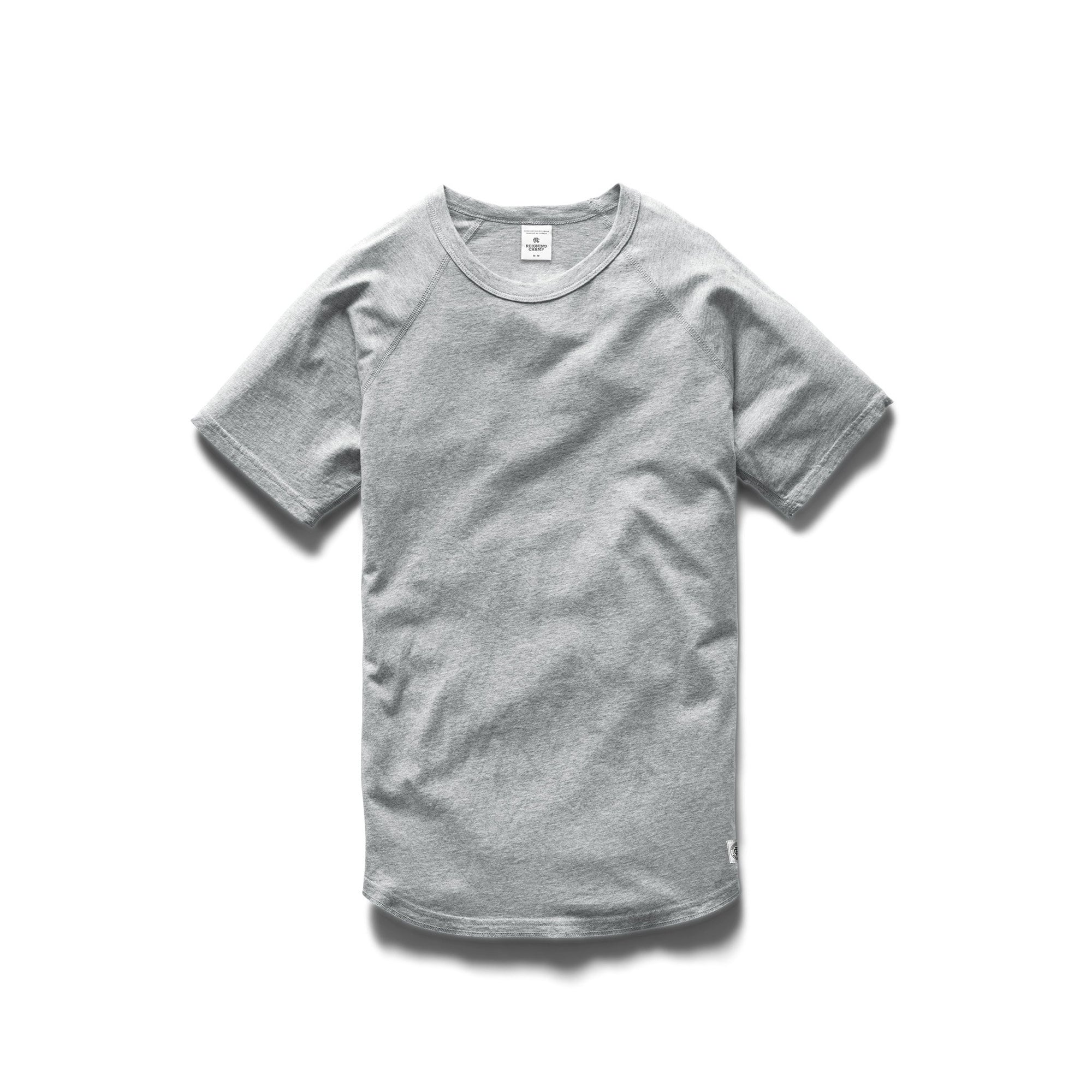 Reigning Champ Lightweight Jersey Raglan T-Shirt In Heather Grey