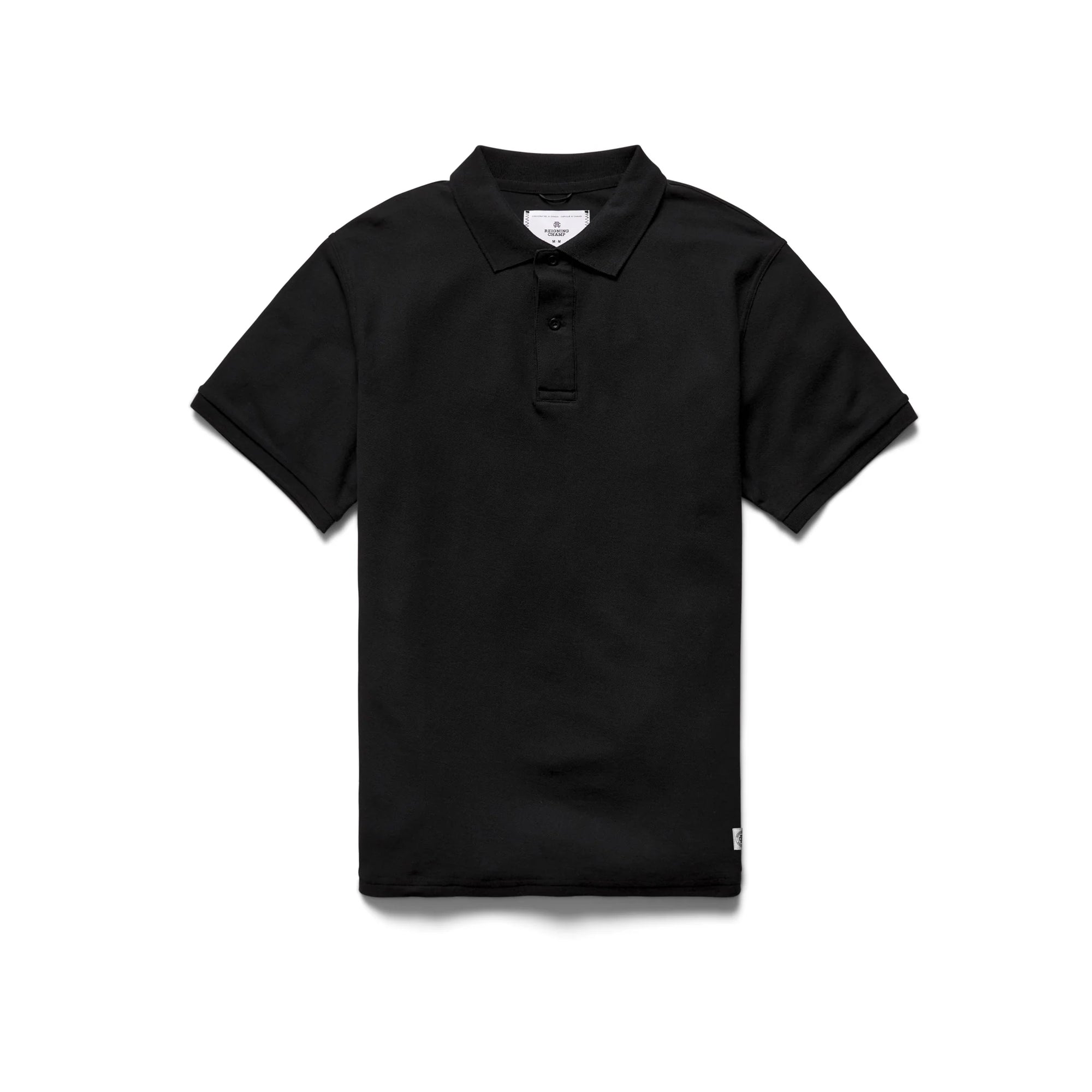 Reigning Champ Classic Pique Polo in Black