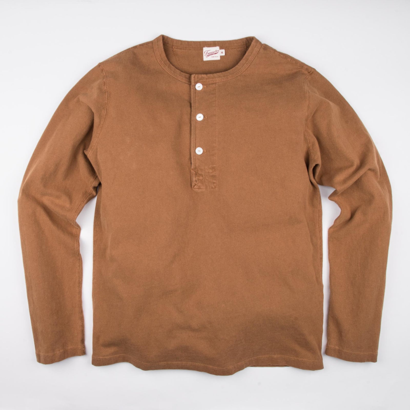 Freenote Cloth 13 Ounce Henley L/S in Tobacco