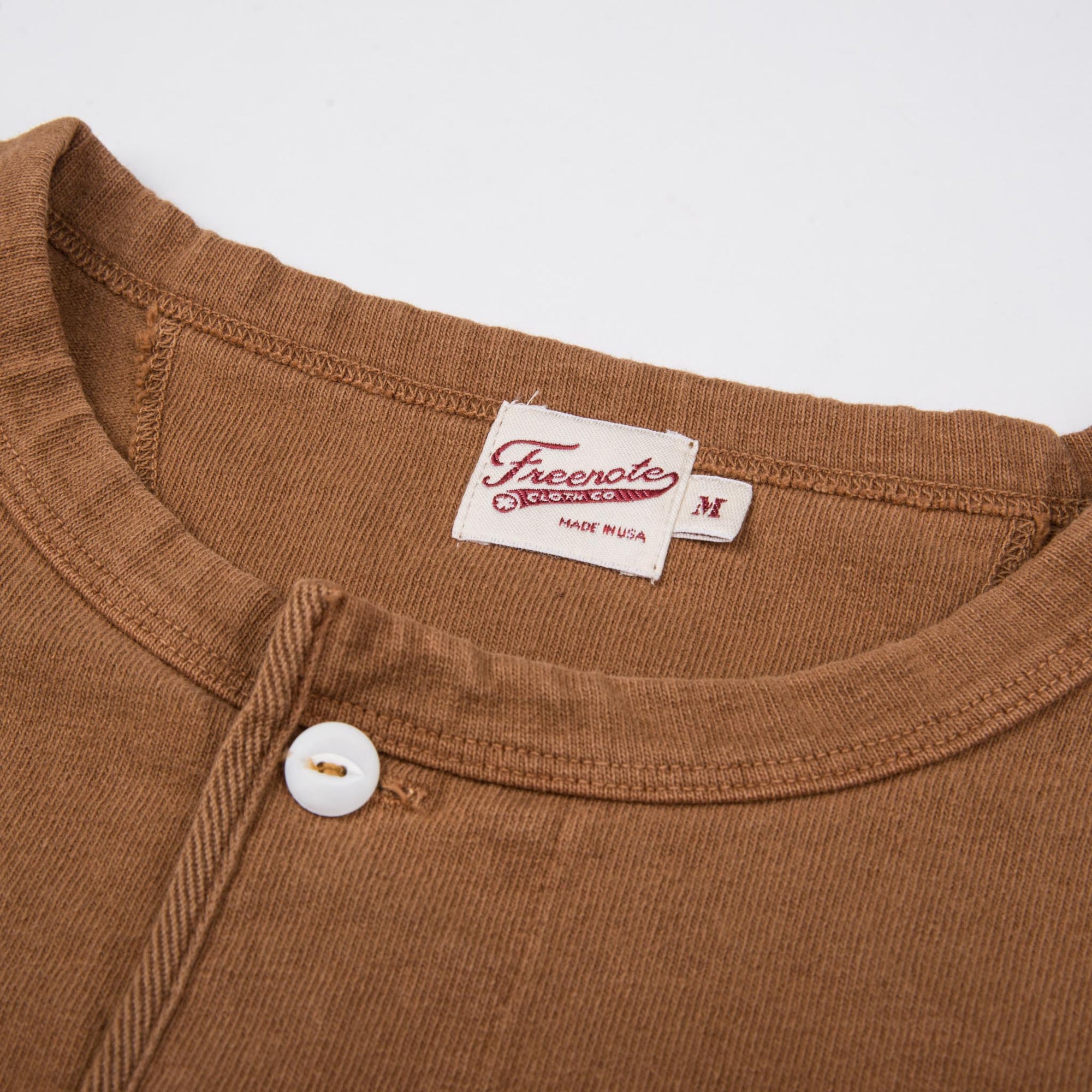 Freenote Cloth 13 Ounce Henley L/S in Tobacco