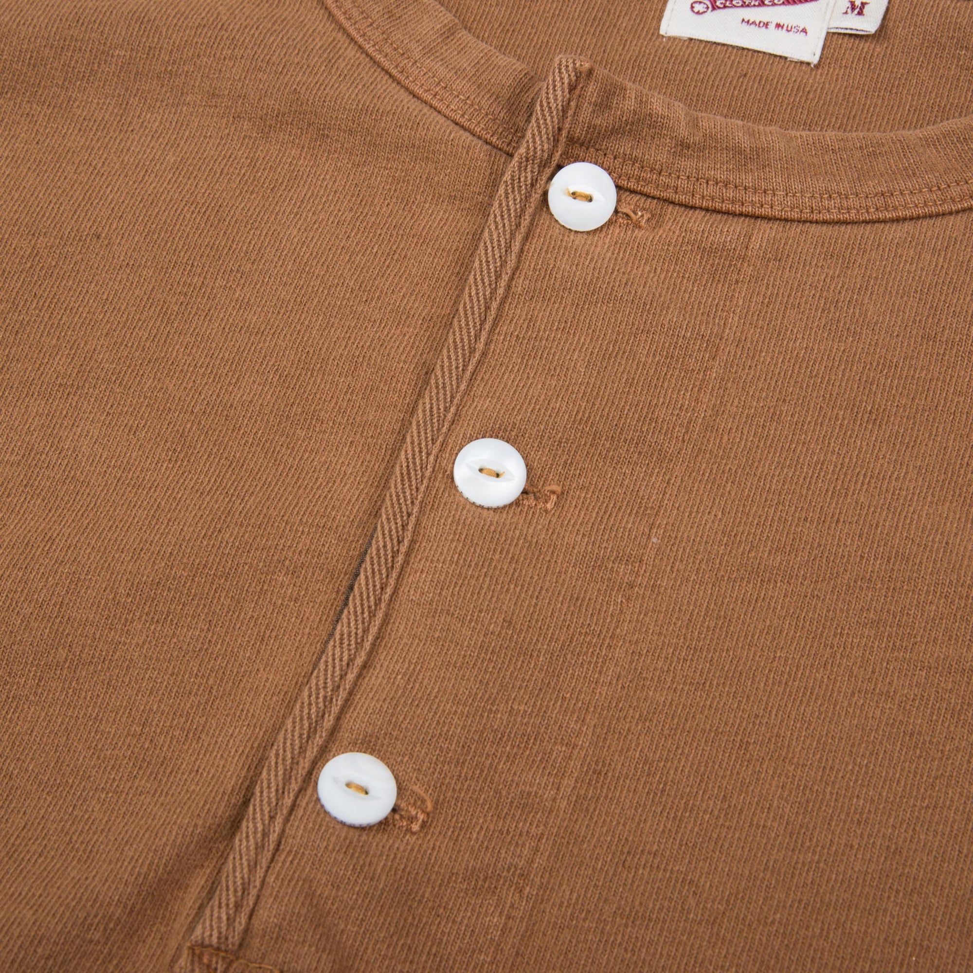 Freenote Cloth 13 Ounce Henley L/S in Tobacco