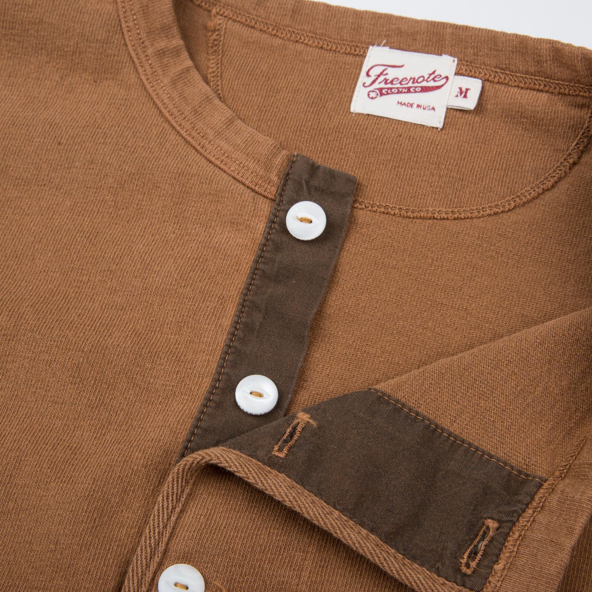 Freenote Cloth 13 Ounce Henley L/S in Tobacco
