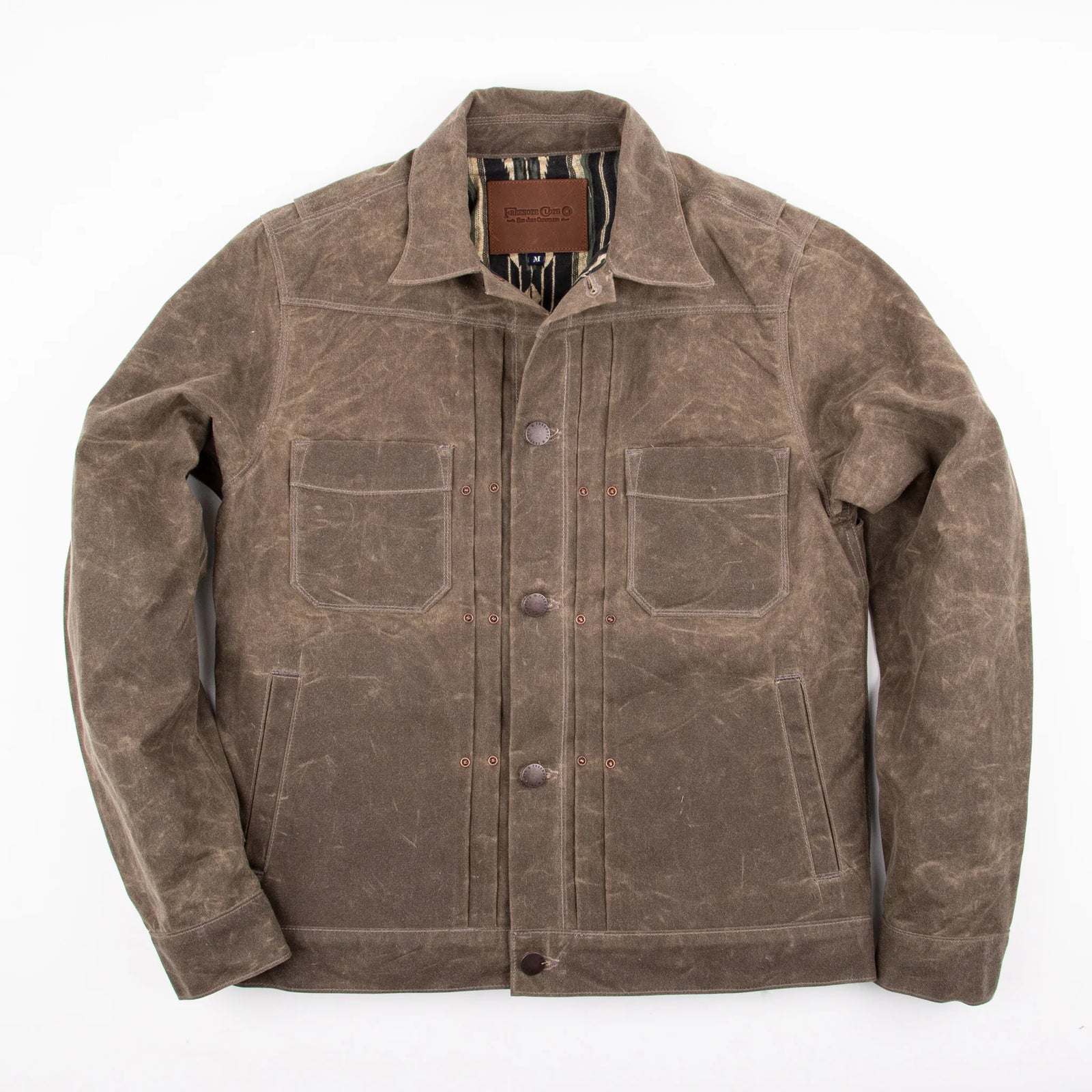 Freenote Cloth Riders Jacket in Oak Waxed Canvas