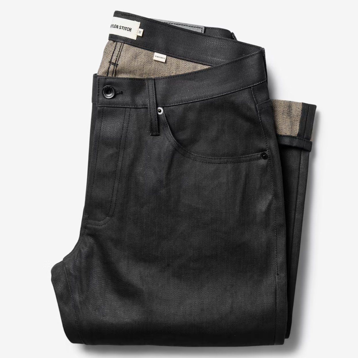 Taylor Stitch Democratic Jean in Black Over-Dye Selvage - Earl