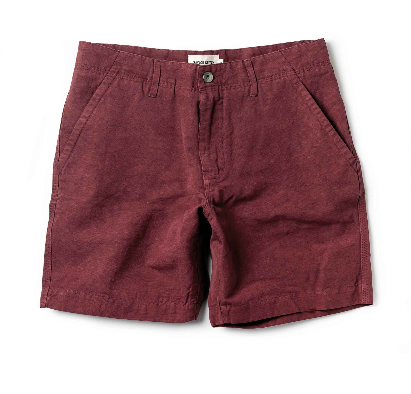 Taylor Stitch Morse Short In Brick Red Slub Linen
