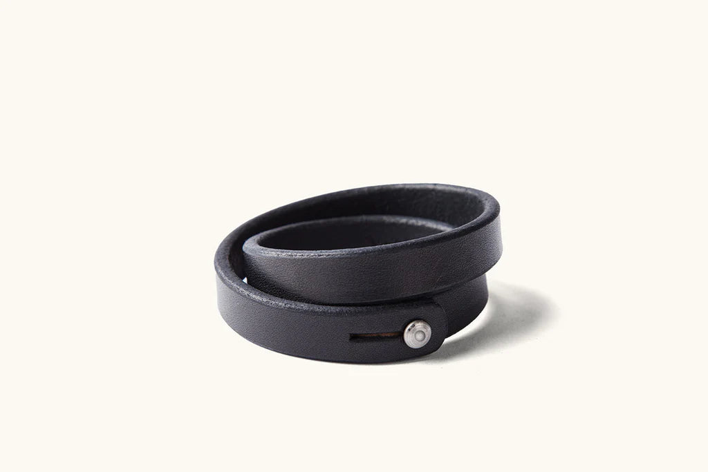 Tanner Goods Double Wrap Wristband in Black Stainless