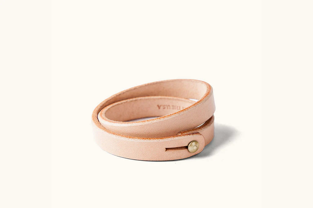 Tanner Goods Double Wrap Wristband in Natural Brass